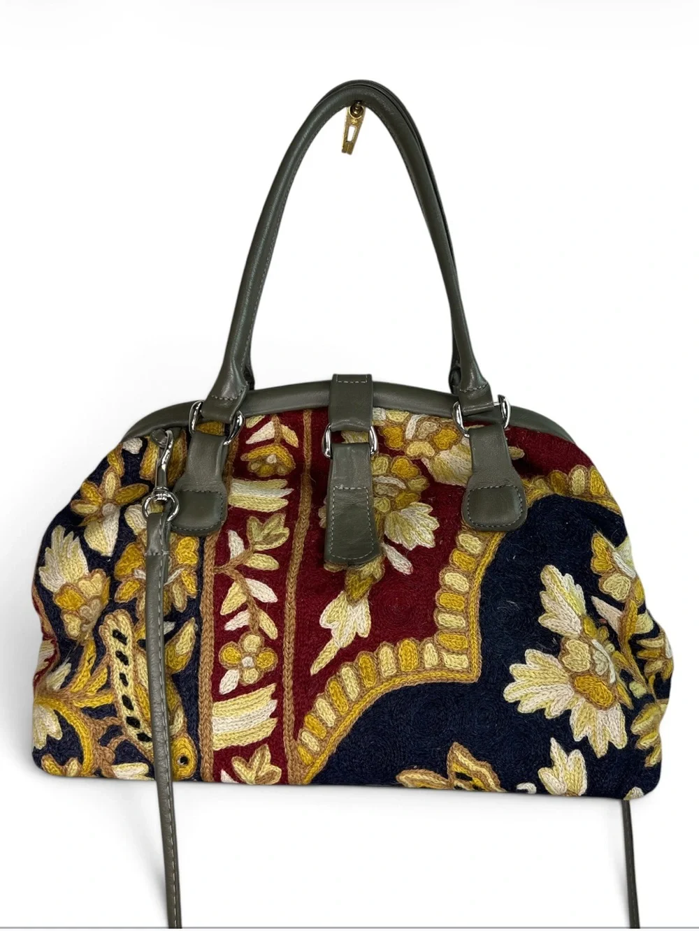 Vintage Marco Avane Embroidered Tapestry Carpet Satchel Crossbody Boho Bag